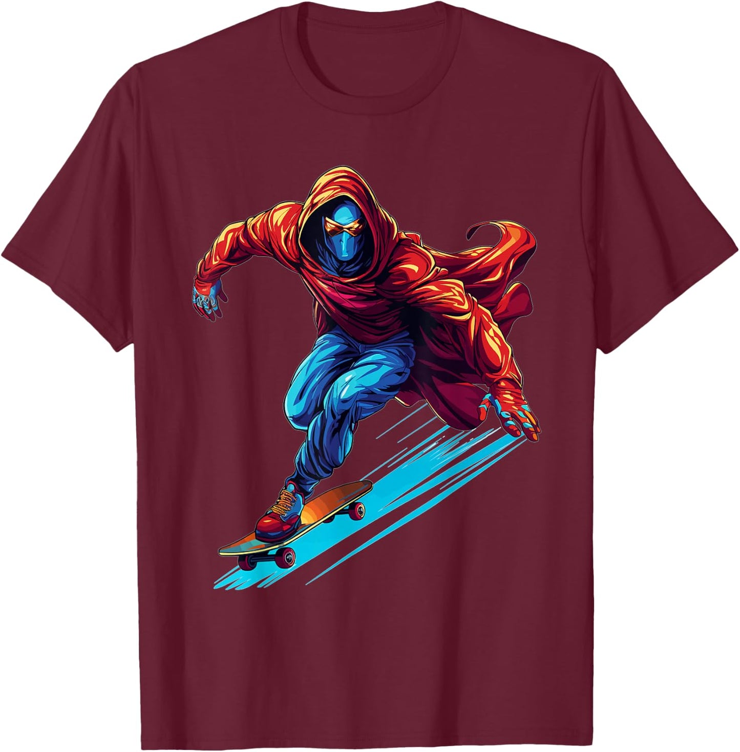 Superhero Skater - Skateboard Skateboarder Skateboarding T-Shirt - T-Shirt | Maroon