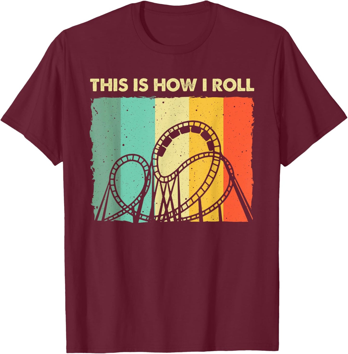 Roller Coaster Art Women Theme Park Roller Coaster T-Shirt - T-Shirt | Maroon