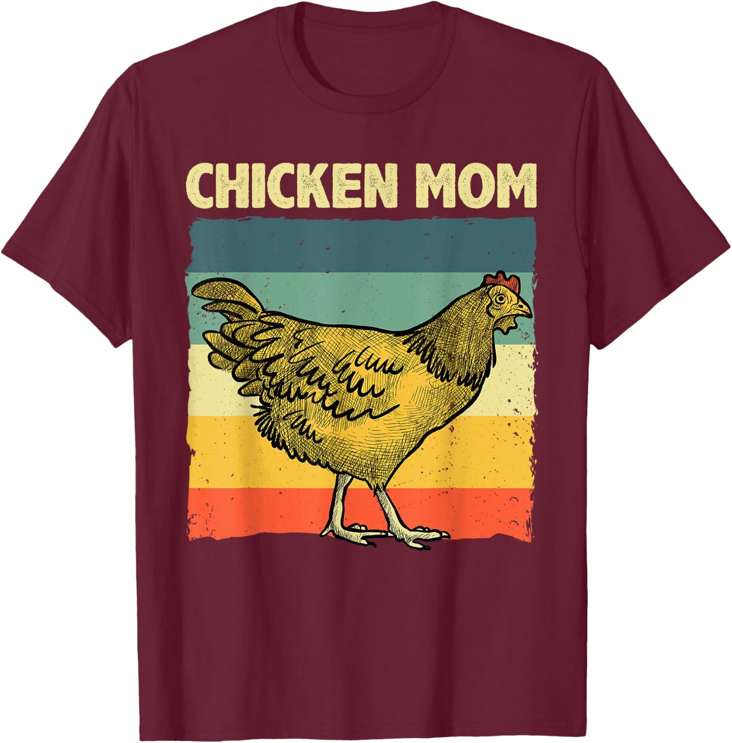 Cool Chicken Mom Art Chicken Farmer Poultry Farm T-Shirt - T-Shirt | Maroon