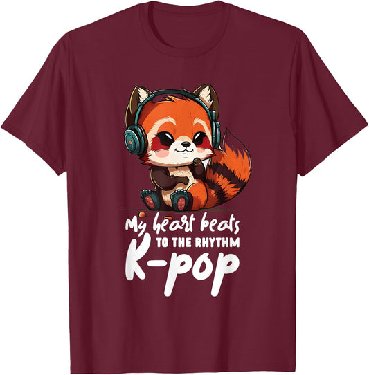Kpop Items Bias Red Panda Korean Pop Merch K-pop Merchandise T-Shirt - T-Shirt | Maroon