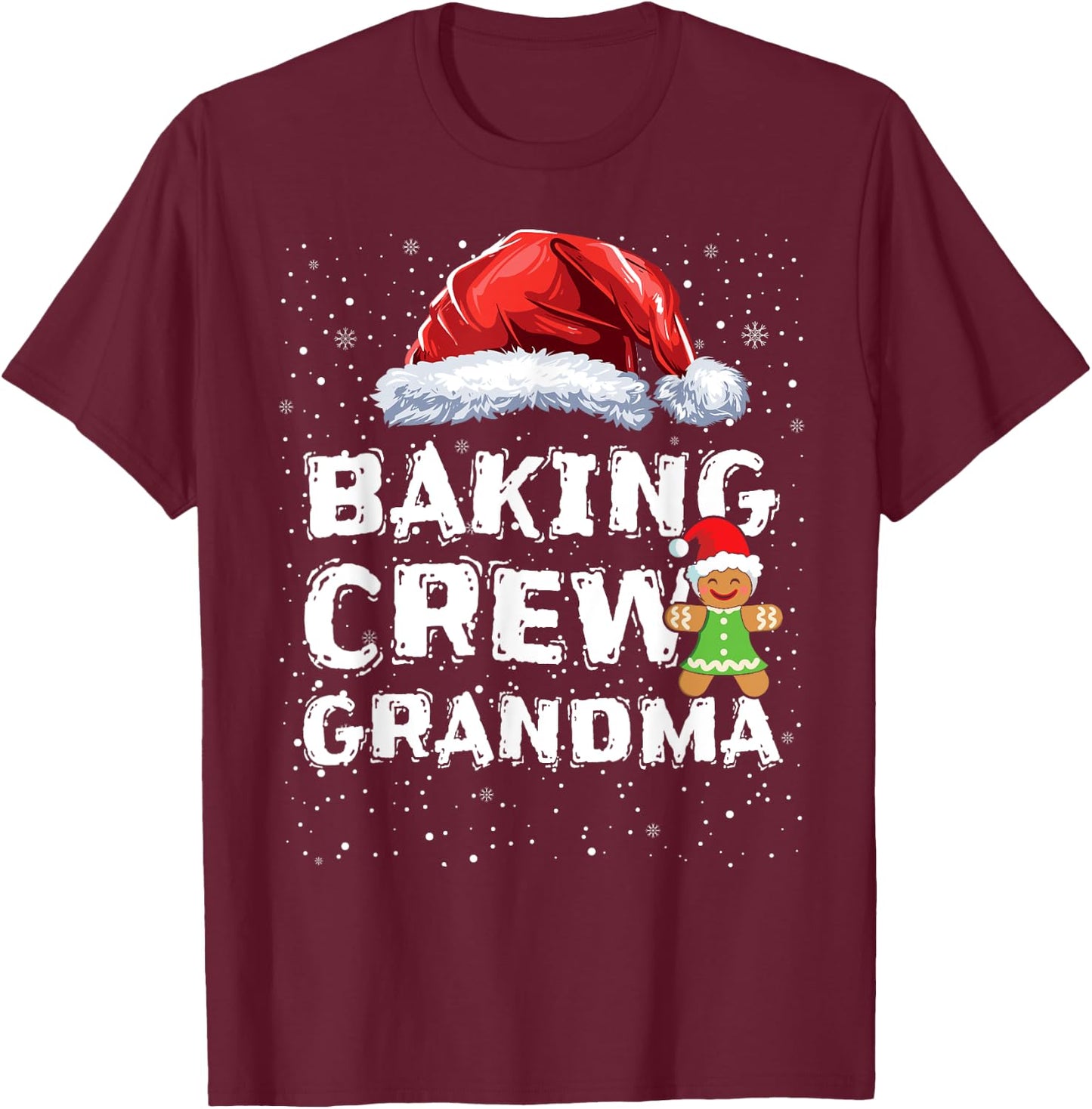 Cookie Baking Crew Shirt Grandma Matching Christmas T-Shirt - T-Shirt | Maroon
