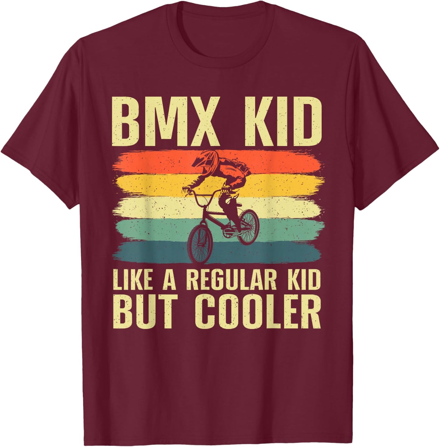 Cool BMX For Kids Boys Men BMX Racing Off Road Bike Riders T-Shirt - T-Shirt | Maroon