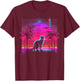Cat Vaporwave Retrowave Aesthetic Synthwave 80s Palm Tree Women Kids T-Shirt - T-Shirt | Maroon