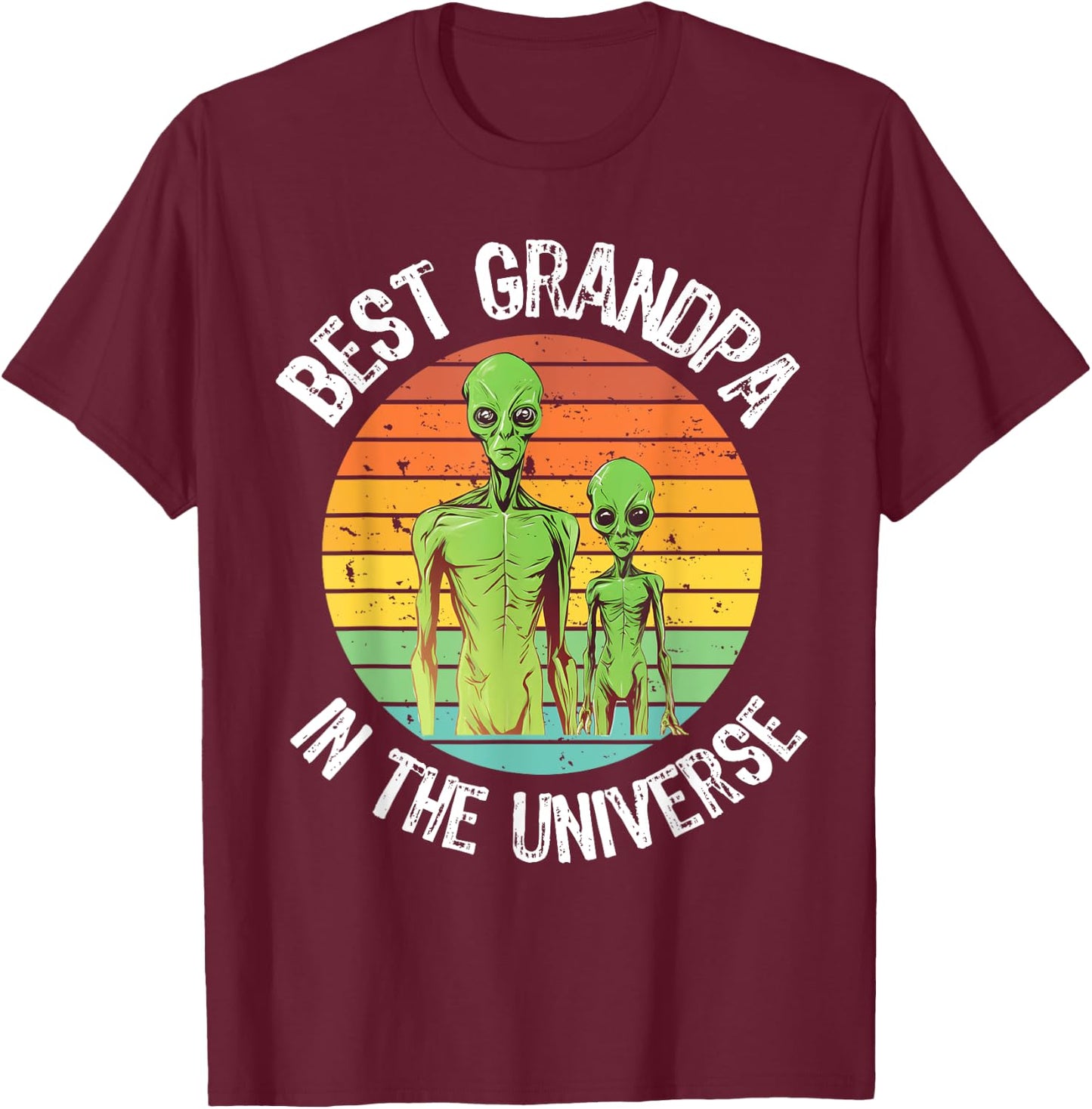Best Grandpa Alien Grandson and Grandpa UFO Conspiracy T-Shirt - T-Shirt | Maroon