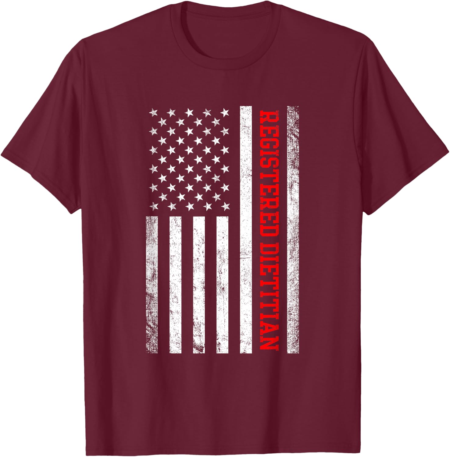 registered dietitian american flag, nutritionist dietitian Men T-Shirt - T-Shirt | Maroon