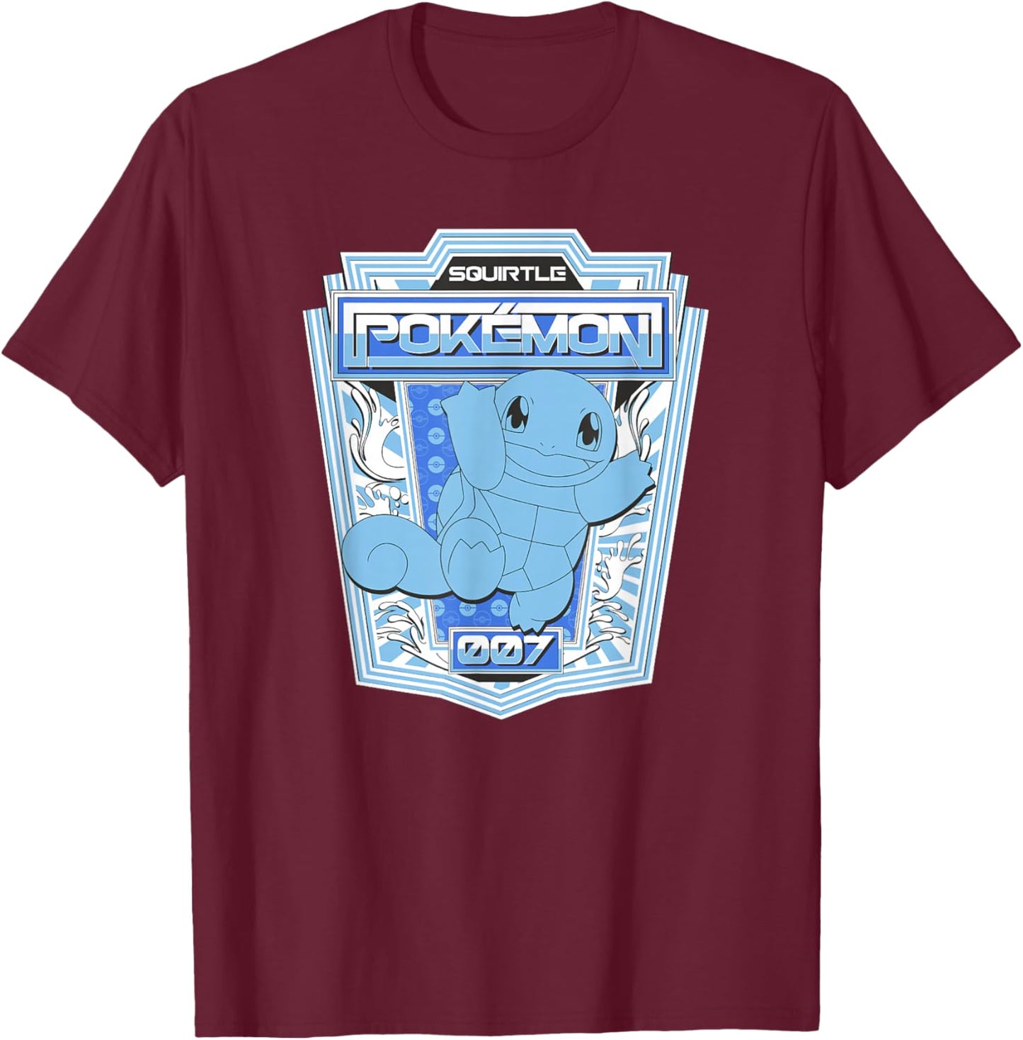 Pokémon Squirtle 007 Color Pop Badge T-Shirt - T-Shirt | Maroon