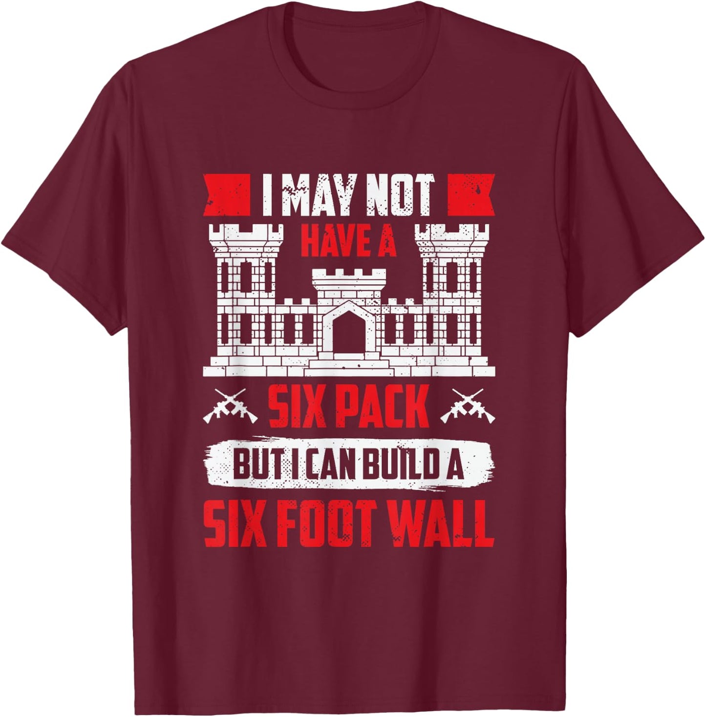 Combat Engineer Engineering Army U.S. Military Army Combat T-Shirt - T-Shirt | Maroon