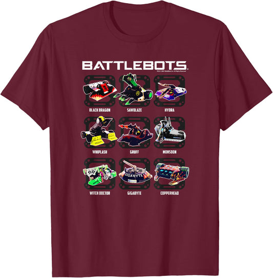 BattleBots Group Robot Photo Box Up T-Shirt - T-Shirt | Maroon