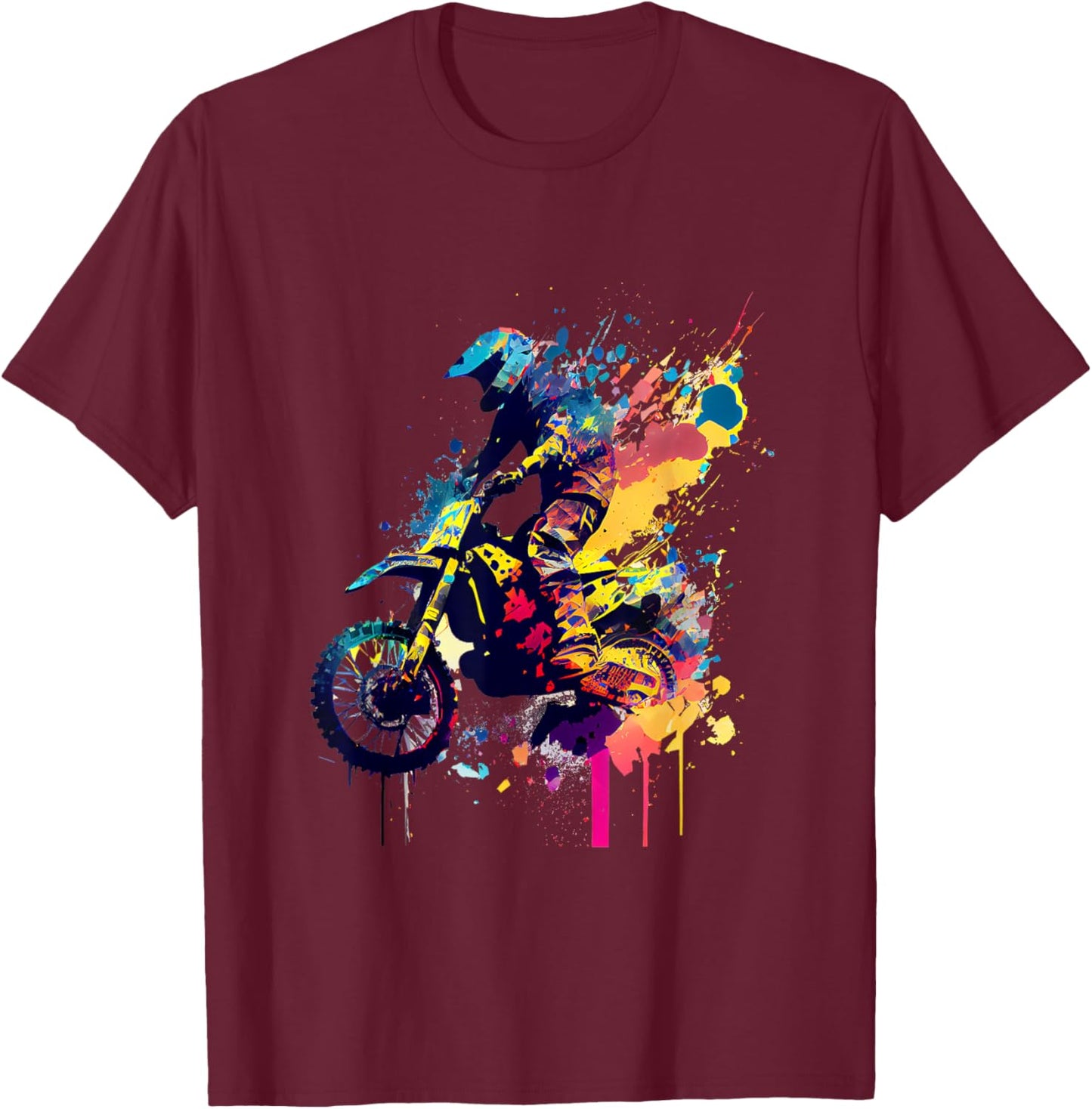 Motocross Enduro Supermoto Bike Dirt Biker Gift T-Shirt - T-Shirt | Maroon