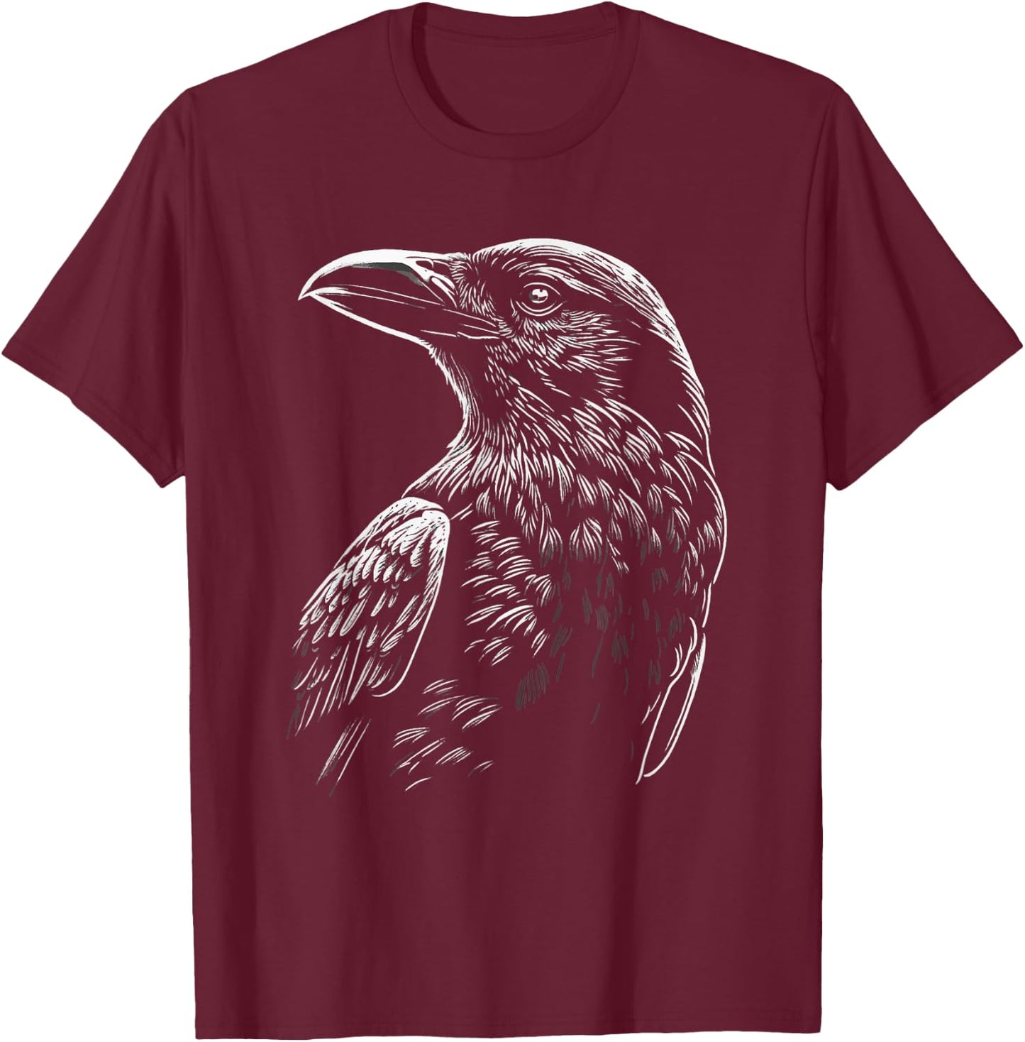 Mystical Raven Bird Occult Symbolism Nature Witch Motif T-Shirt - T-Shirt | Maroon