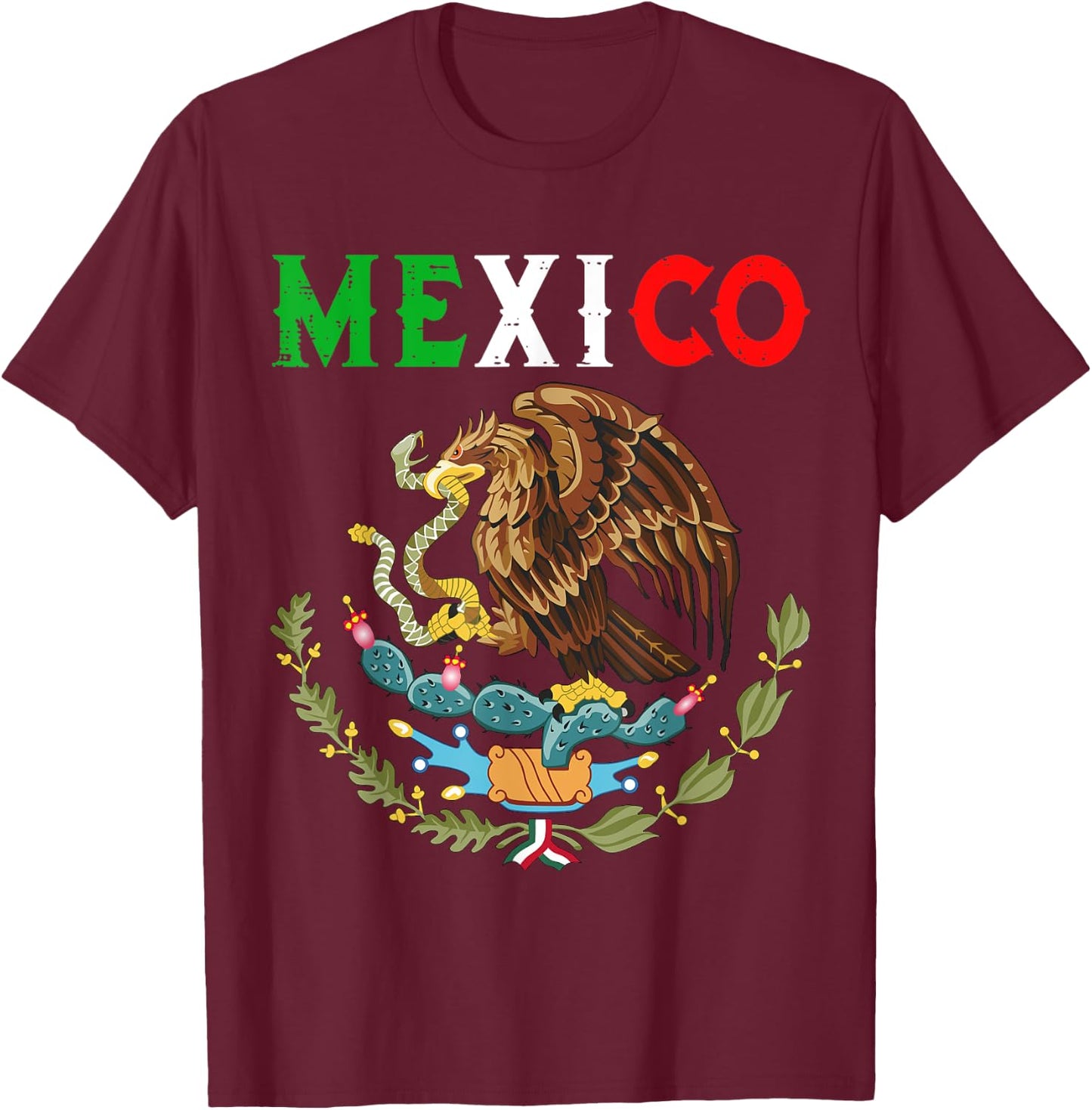 Independence Mexican Day Mexico Eagle Mexico Viva Mexico T-Shirt - T-Shirt | Maroon