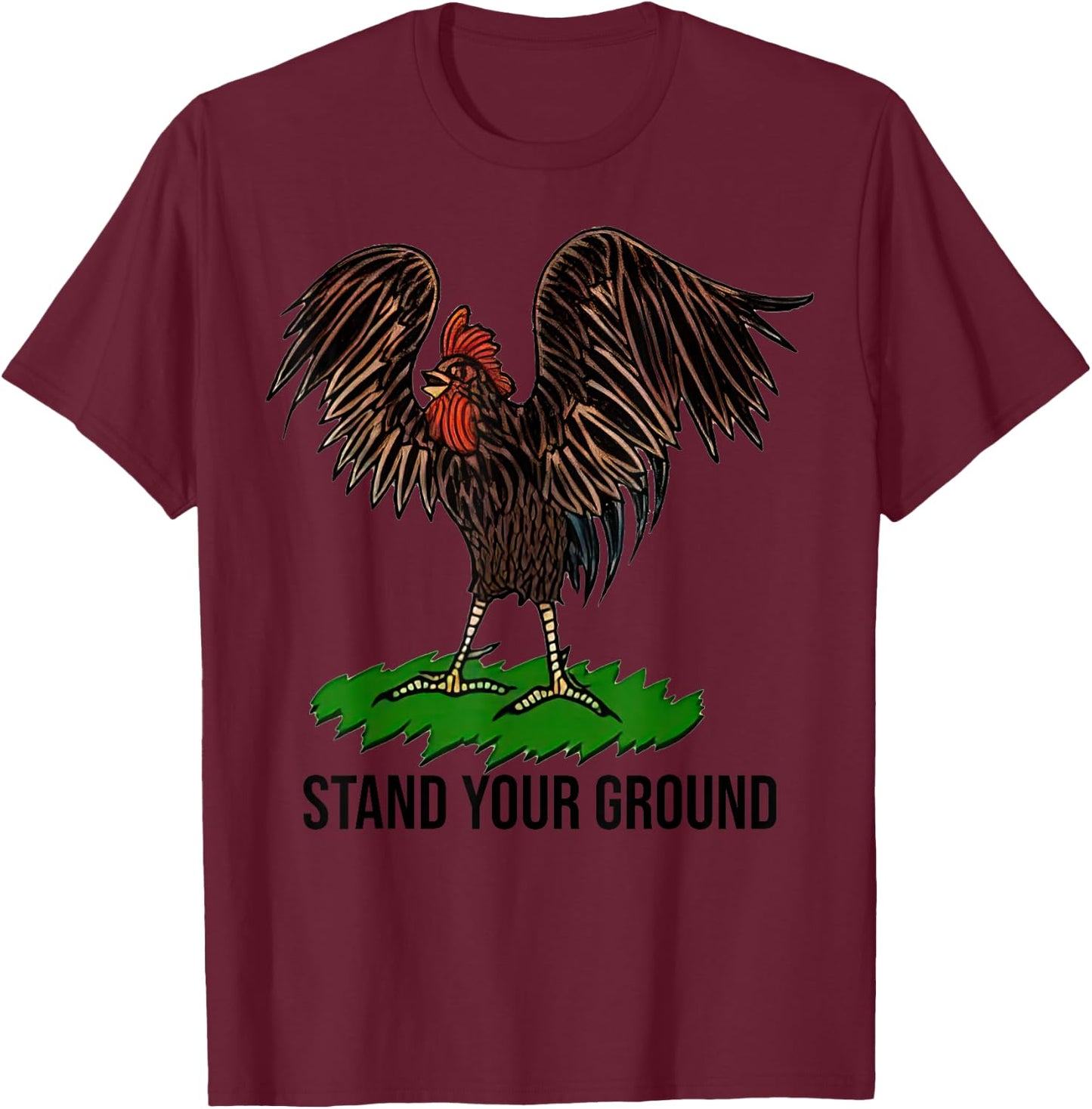 Stand Your Ground Chicken Funny Christmas T-Shirt - T-Shirt | Maroon