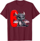 6th Birthday Shirt Dragon Party Birthday Boy Red Kids Six 6 T-Shirt - T-Shirt | Maroon