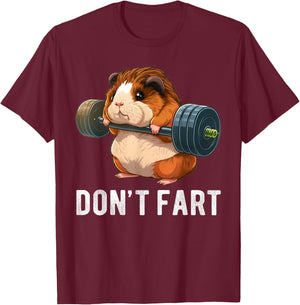 Guinea Pig Weight Lifting Gym Fitness Workout Funny T-Shirt - T-Shirt | Maroon