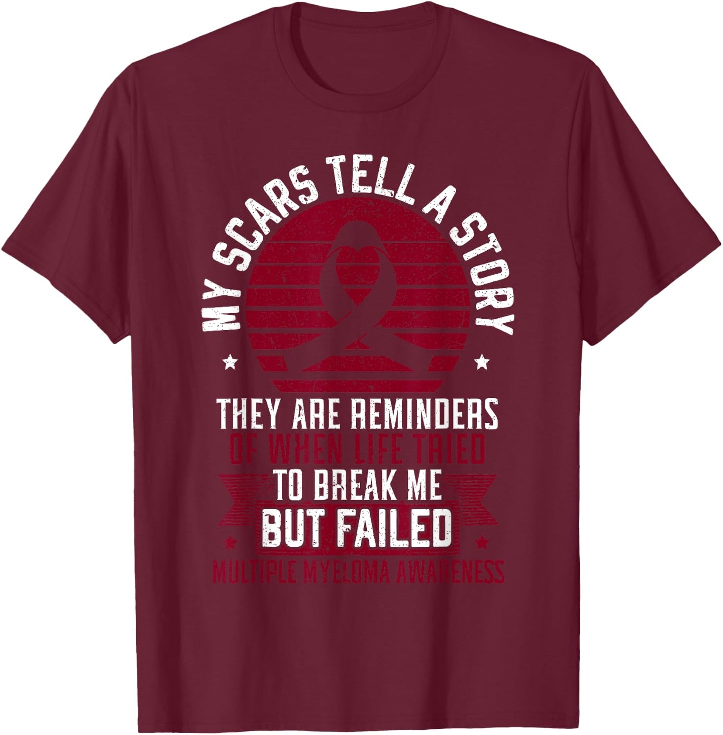 Multiple Myeloma Warrior Myeloma Cancer Awareness T-Shirt - T-Shirt | Maroon