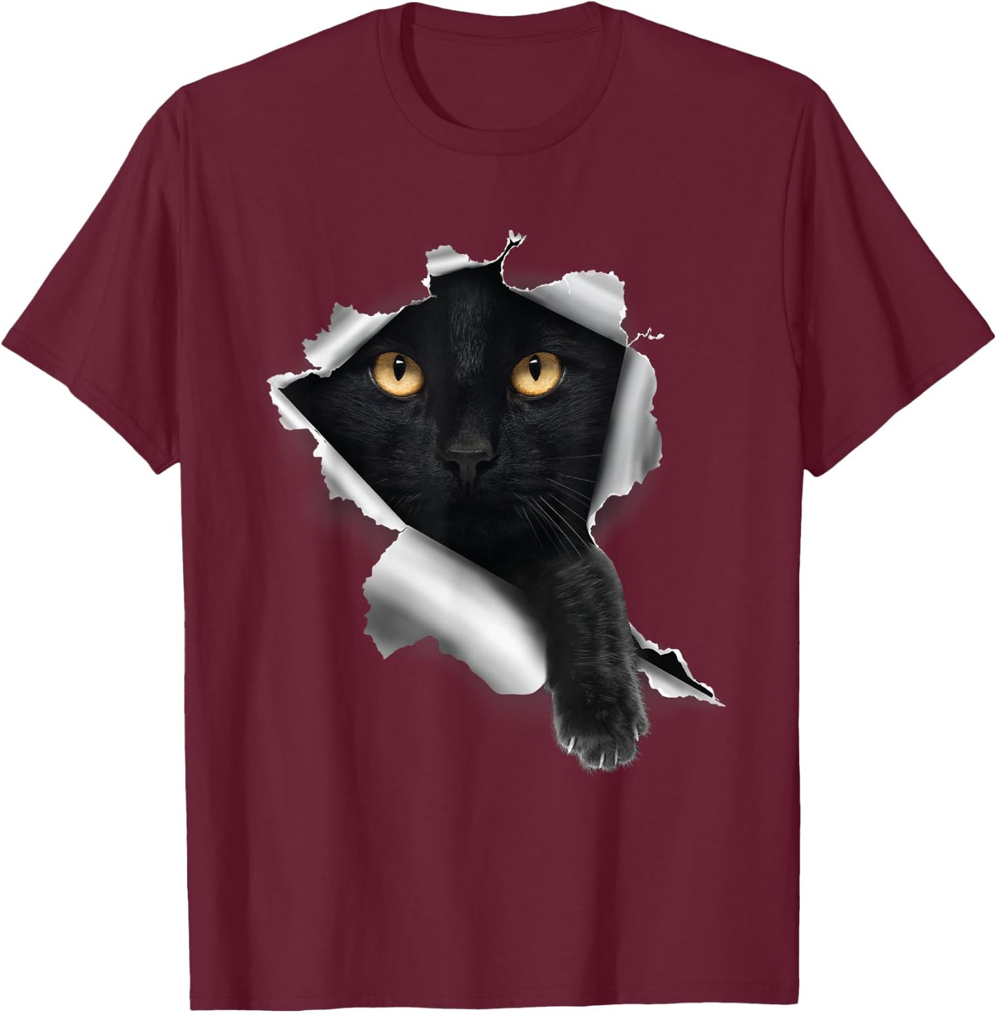Sneaking Black Cat - Animal Lover Pet Owner Kitten Kitty Men Women Kids T-Shirt - T-Shirt | Maroon