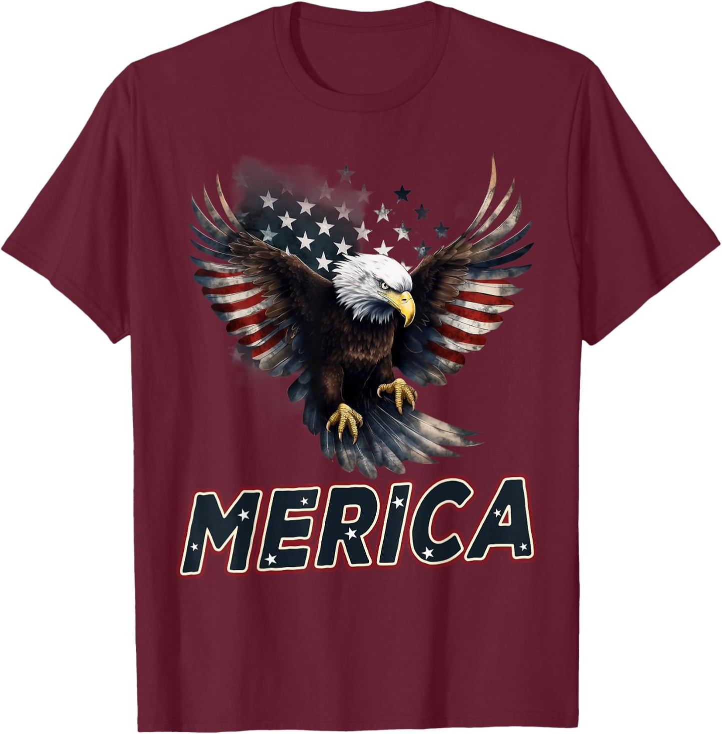 USA American Flag Patriotic Eagle 4th of July T-Shirt - T-Shirt | Maroon