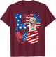 4th of July Decor Patriotic LOVE Shih Tzu Dog USA Flag T-Shirt - T-Shirt | Maroon