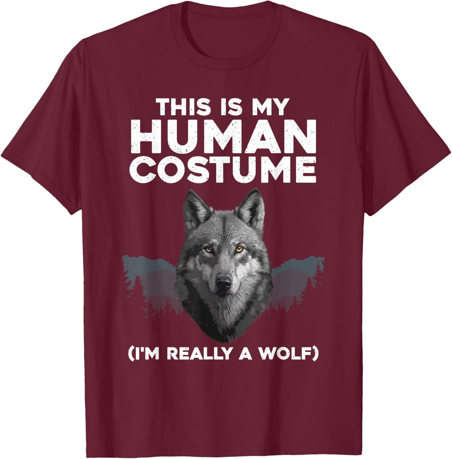 Funny Wolf Design Women Boys Girls Kids Wolf Lovers T-Shirt - T-Shirt | Maroon