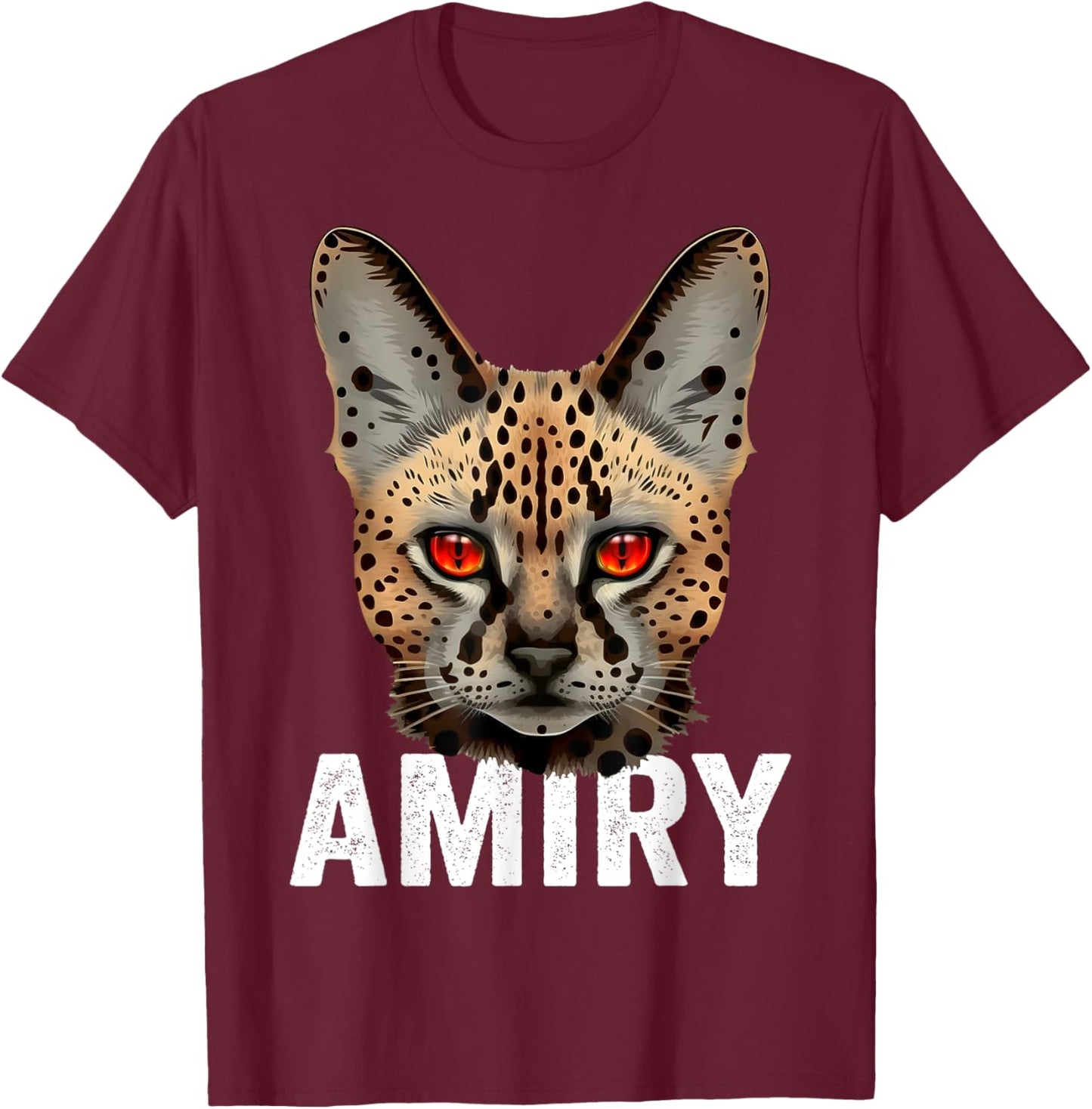 Mountain Lion Ohio Wild Cat Amiry Serval Cat T-Shirt - T-Shirt | Maroon