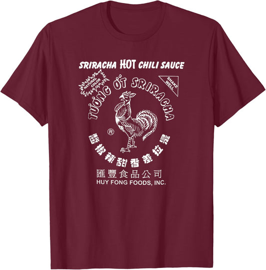 Funny Sriracha Hot Chili Sauce Gift T-Shirt - T-Shirt | Maroon
