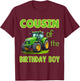 Cousin of Birthday Boy Family Tractors Party Farming T-Shirt - T-Shirt | Maroon