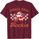 Jingle Bell Rocking Cute Christmas Rock n Roll Guitar Retro T-Shirt - T-Shirt | Maroon