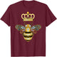 Queen Bee Crown Women Men Girls Honey Hive Beekeeping Bee T-Shirt - T-Shirt | Maroon