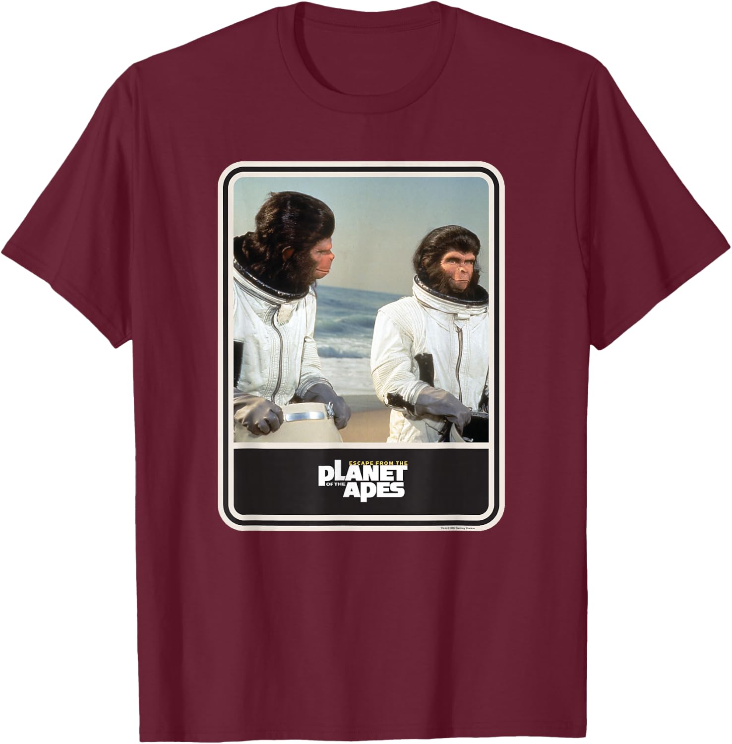 Escape from The Planet of The Apes 1971 Cornelius and Zira T-Shirt - T-Shirt | Maroon
