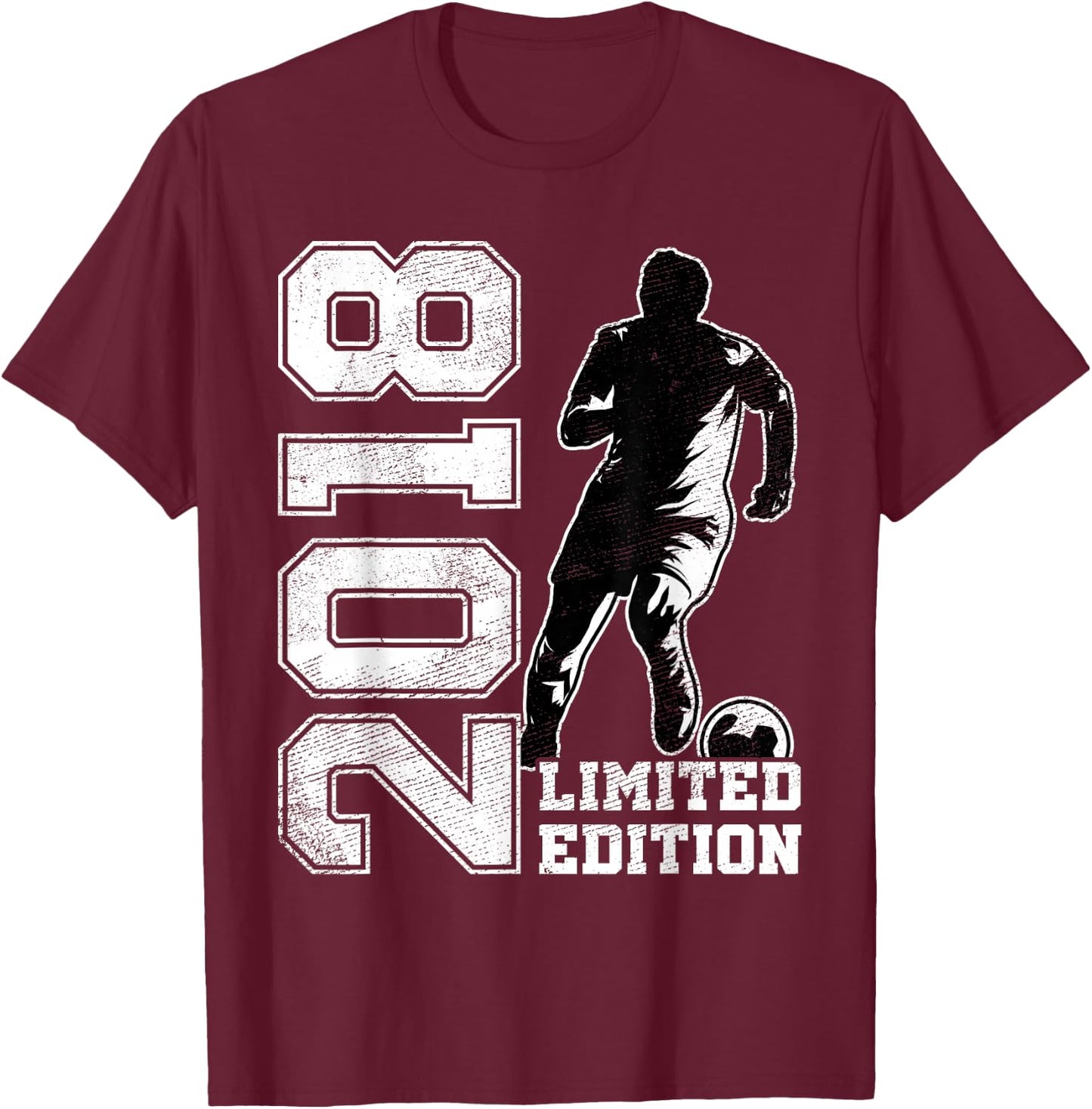 7th Birthday Soccer Limited Edition 2018 7 Years Old T-Shirt - T-Shirt | Maroon