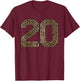 Leopard Number 20 Athlete Sports Jersey Supporter Fanwear T-Shirt - T-Shirt | Maroon