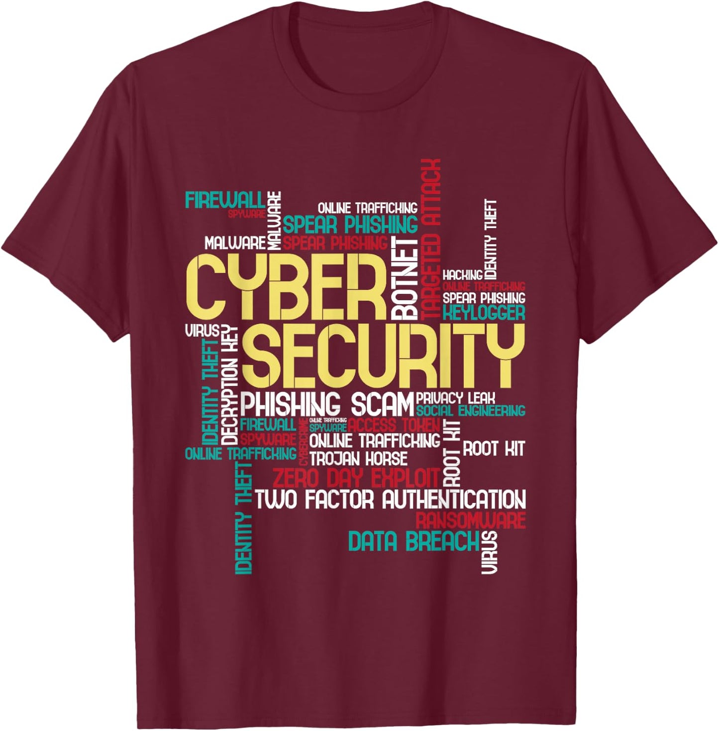 Cyber Security - Hacker IT Analyst Computer Programmer Small T-Shirt - T-Shirt | Maroon