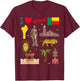 I love Benin. Hand drawn Beninese Landmarks, flag and map T-Shirt - T-Shirt | Maroon