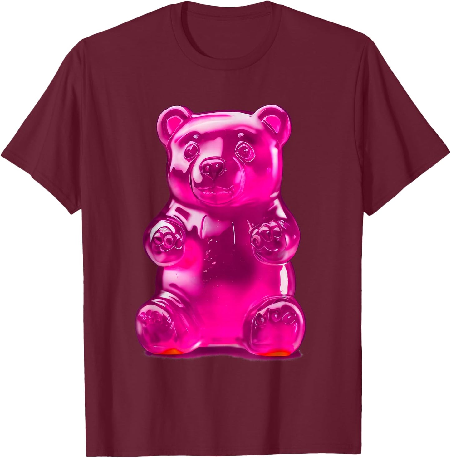 Pink Gummy Bear T-Shirt - T-Shirt | Maroon