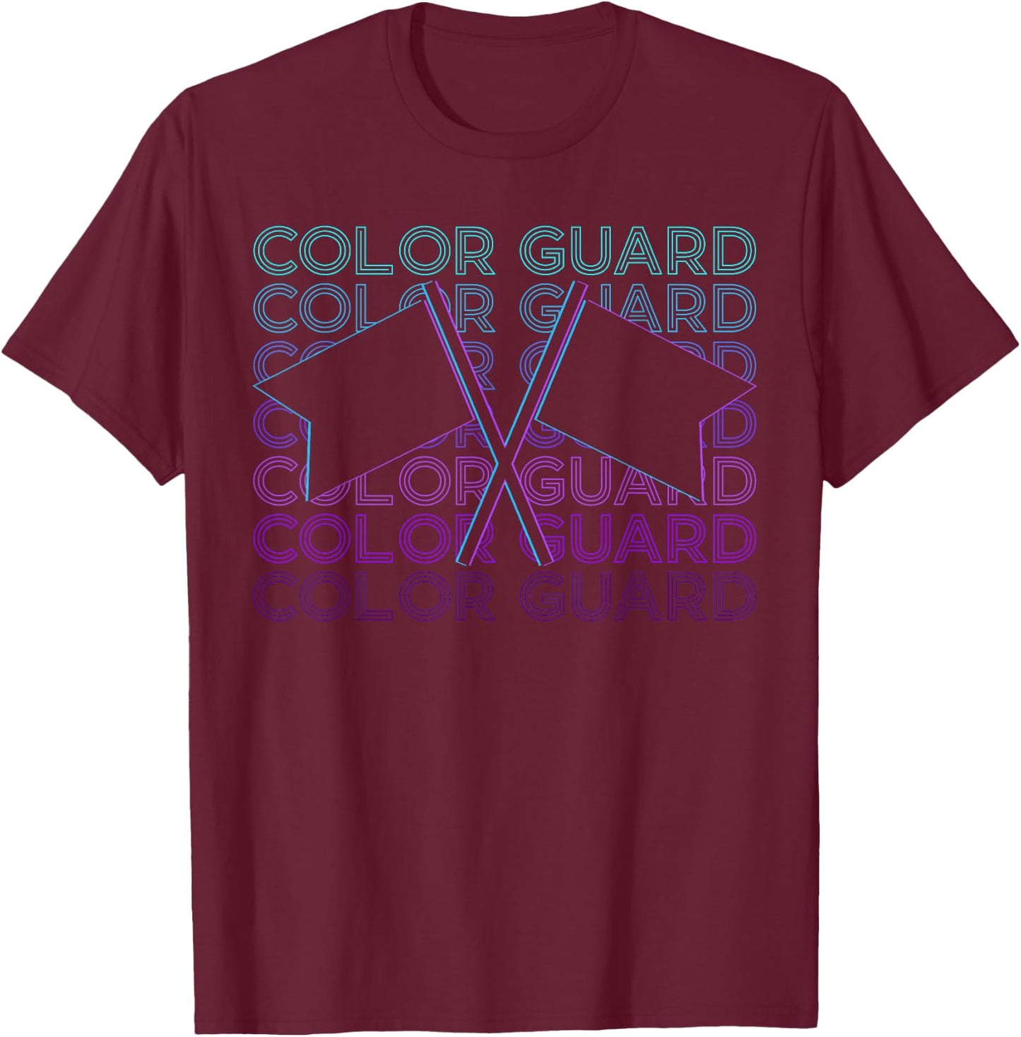 Color Guard Colour Guard Retro T-Shirt - T-Shirt | Maroon