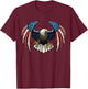 Bald Eagle With American Flag T-Shirt - T-Shirt | Maroon