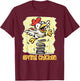 Spring Chicken Bouncy Flying Funny Gag Cartoon T-Shirt - T-Shirt | Maroon