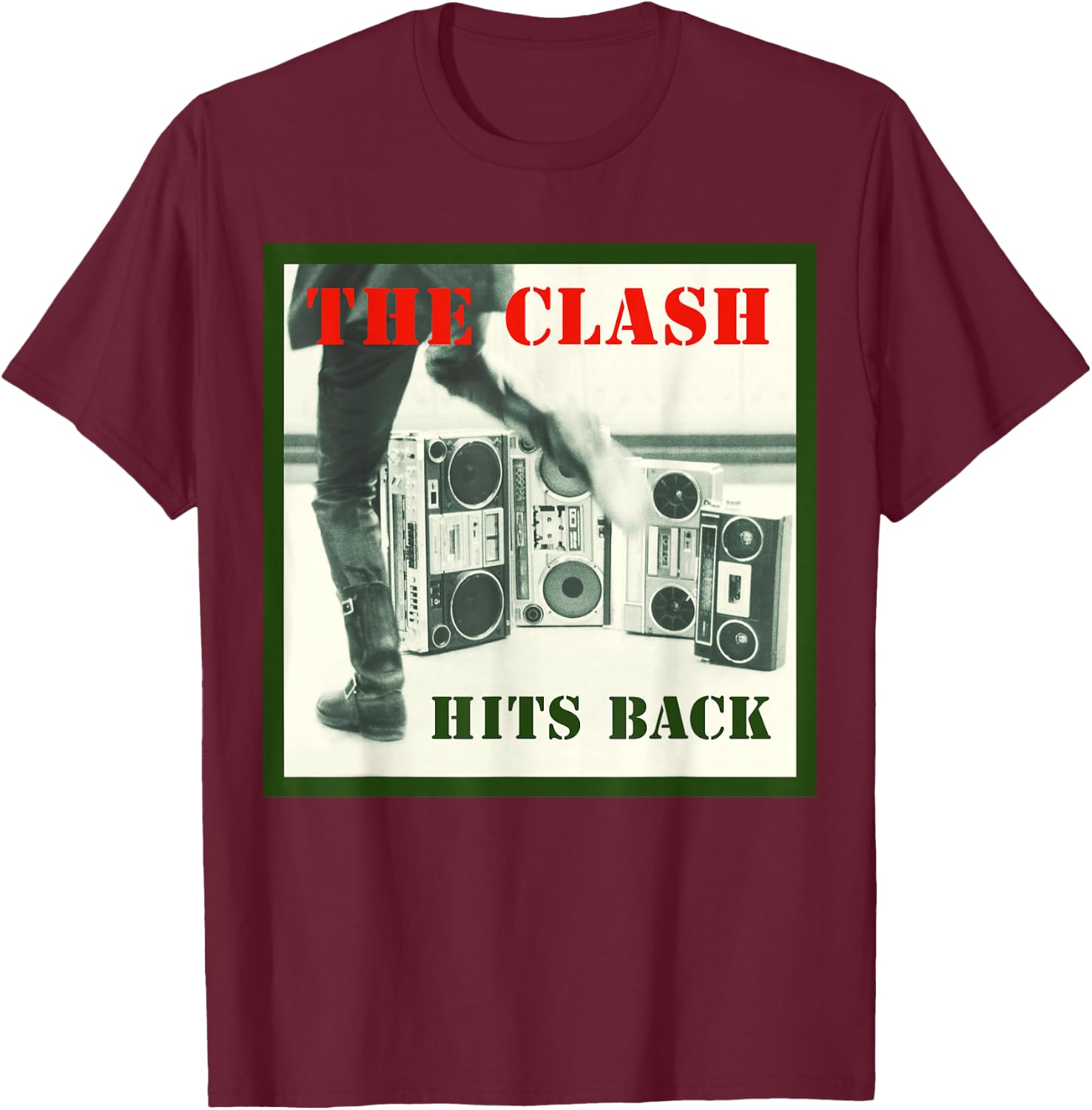 The Clash - Album Cover Hits Back T-Shirt - T-Shirt | Maroon