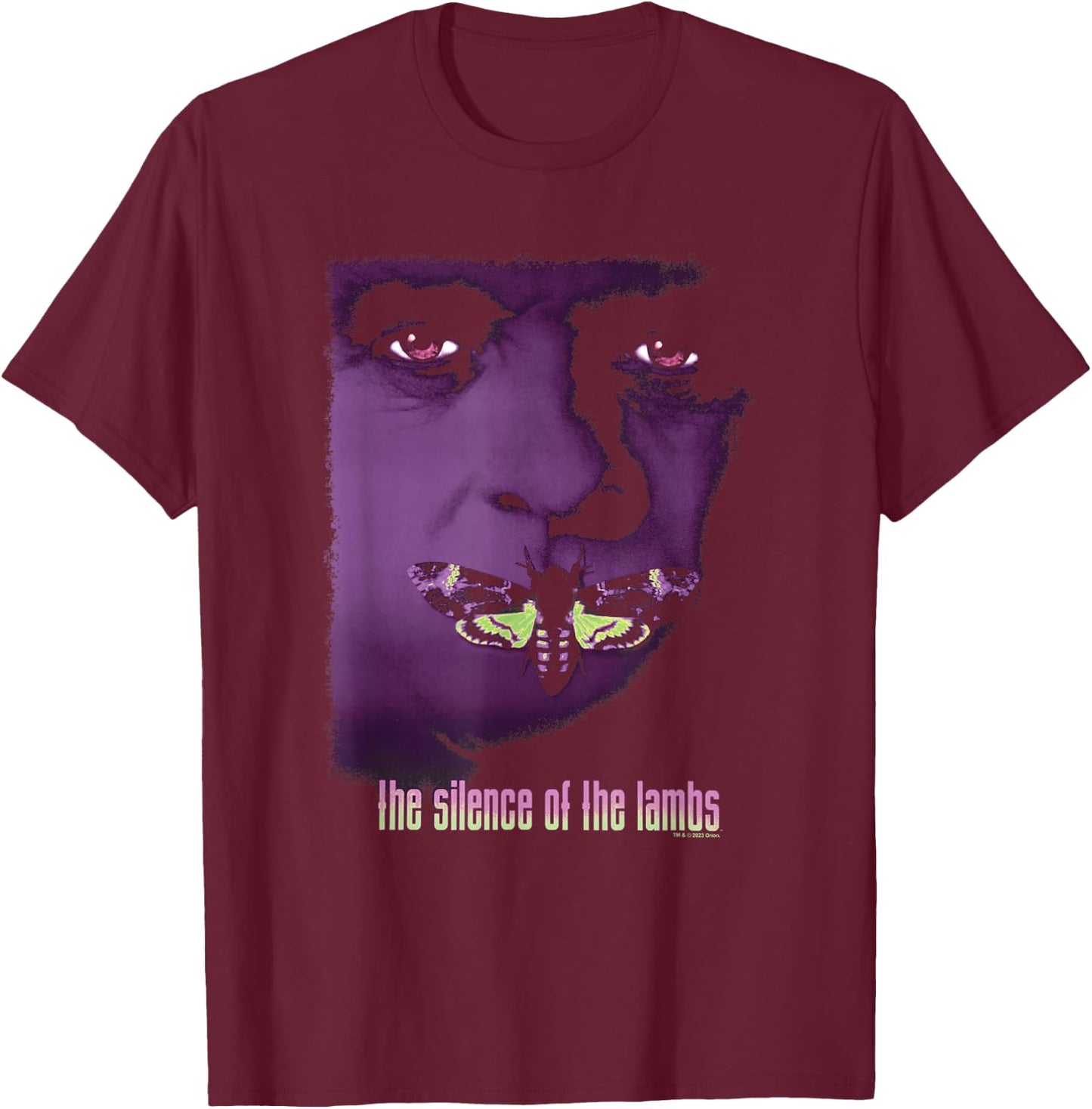The Silence Of The Lambs Hannibal Lecter Purple Moth Poster T-Shirt - T-Shirt | Maroon