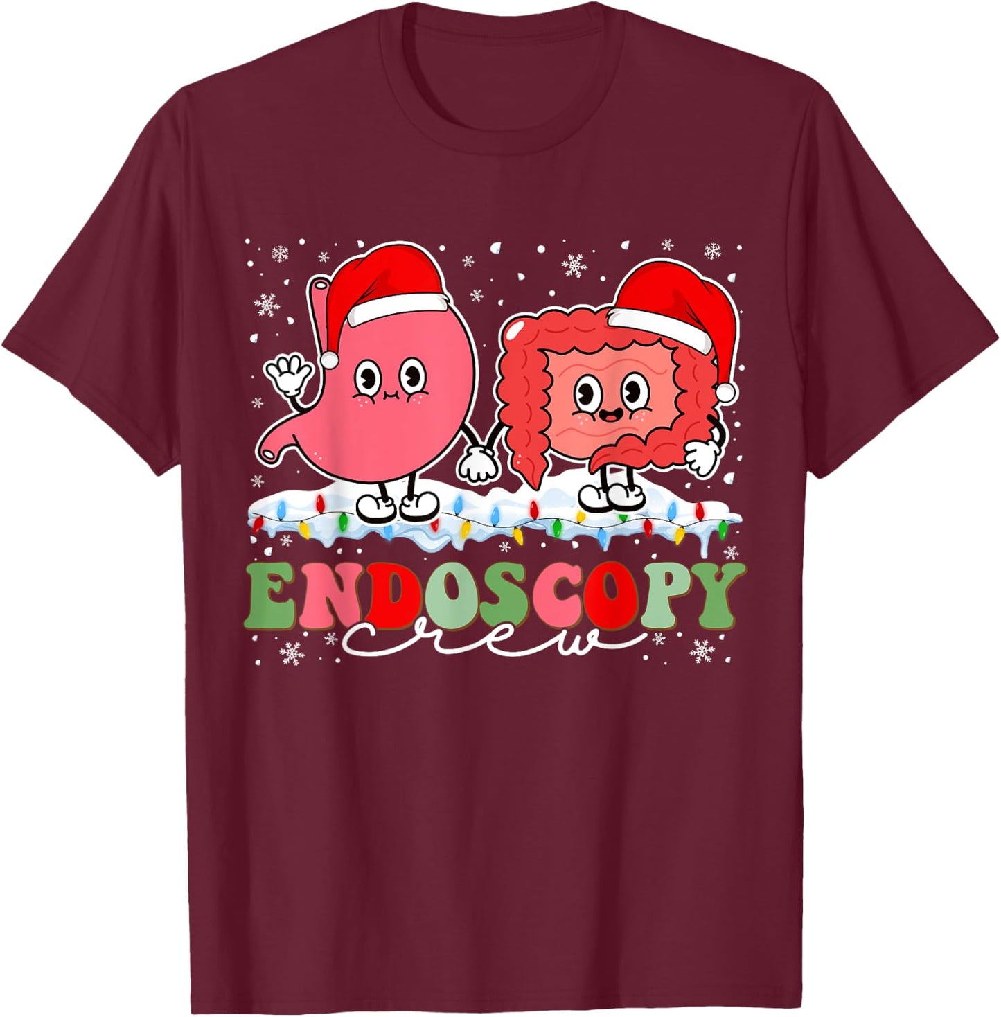 Endoscopy Christmas Crew Gastroenterology Endoscopy Nurse T-Shirt - T-Shirt | Maroon