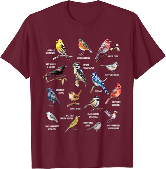 Bird Watching Bird Watcher Bird Lover Birder Birding Nerd T-Shirt - T-Shirt | Maroon