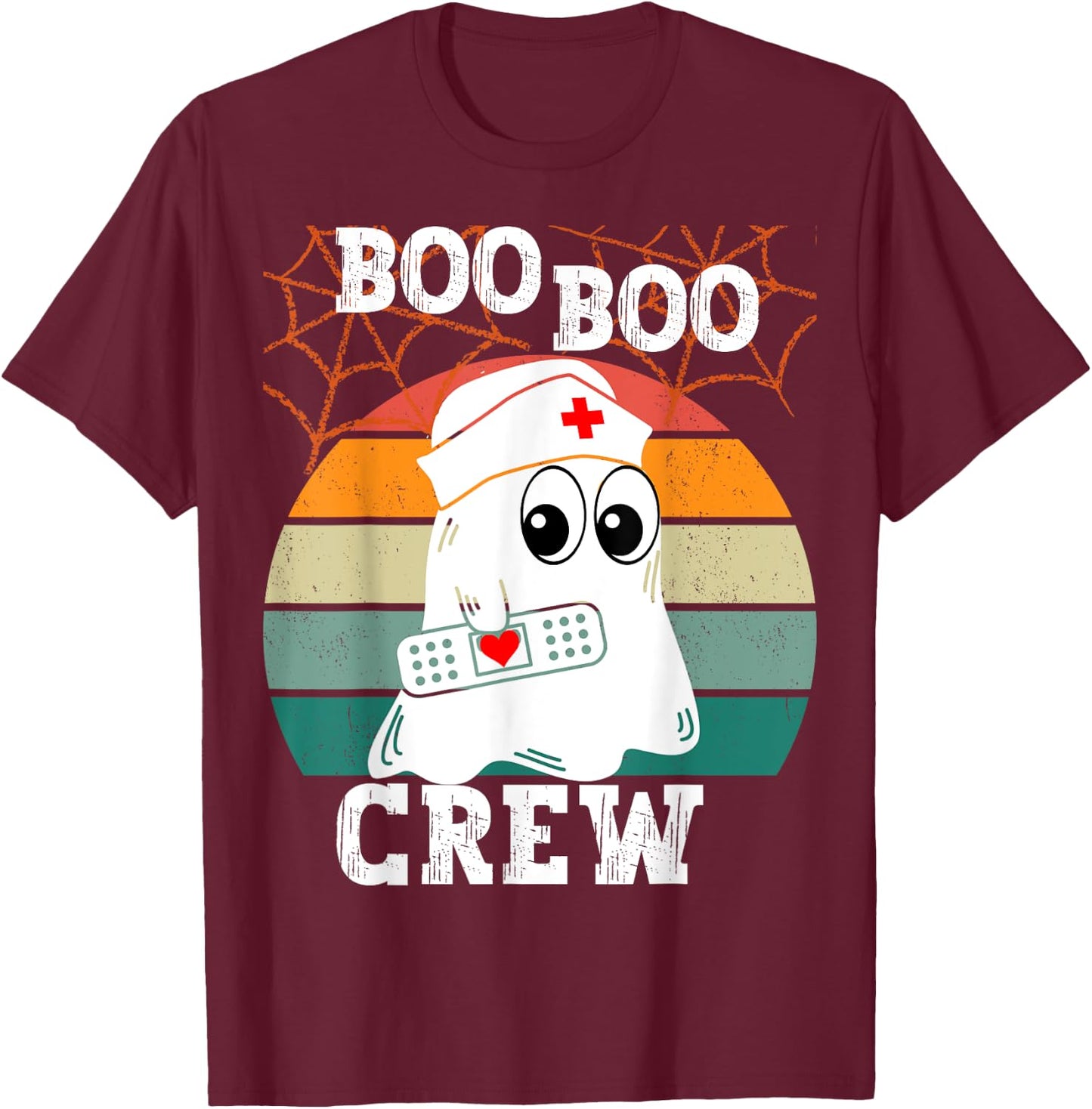 Boo Boo Crew Nurse T-Shirt - T-Shirt | Maroon