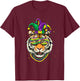 Tiger Mardi Gras Shirt Jester Animal Tiger Face Tiger Lover T-Shirt - T-Shirt | Maroon