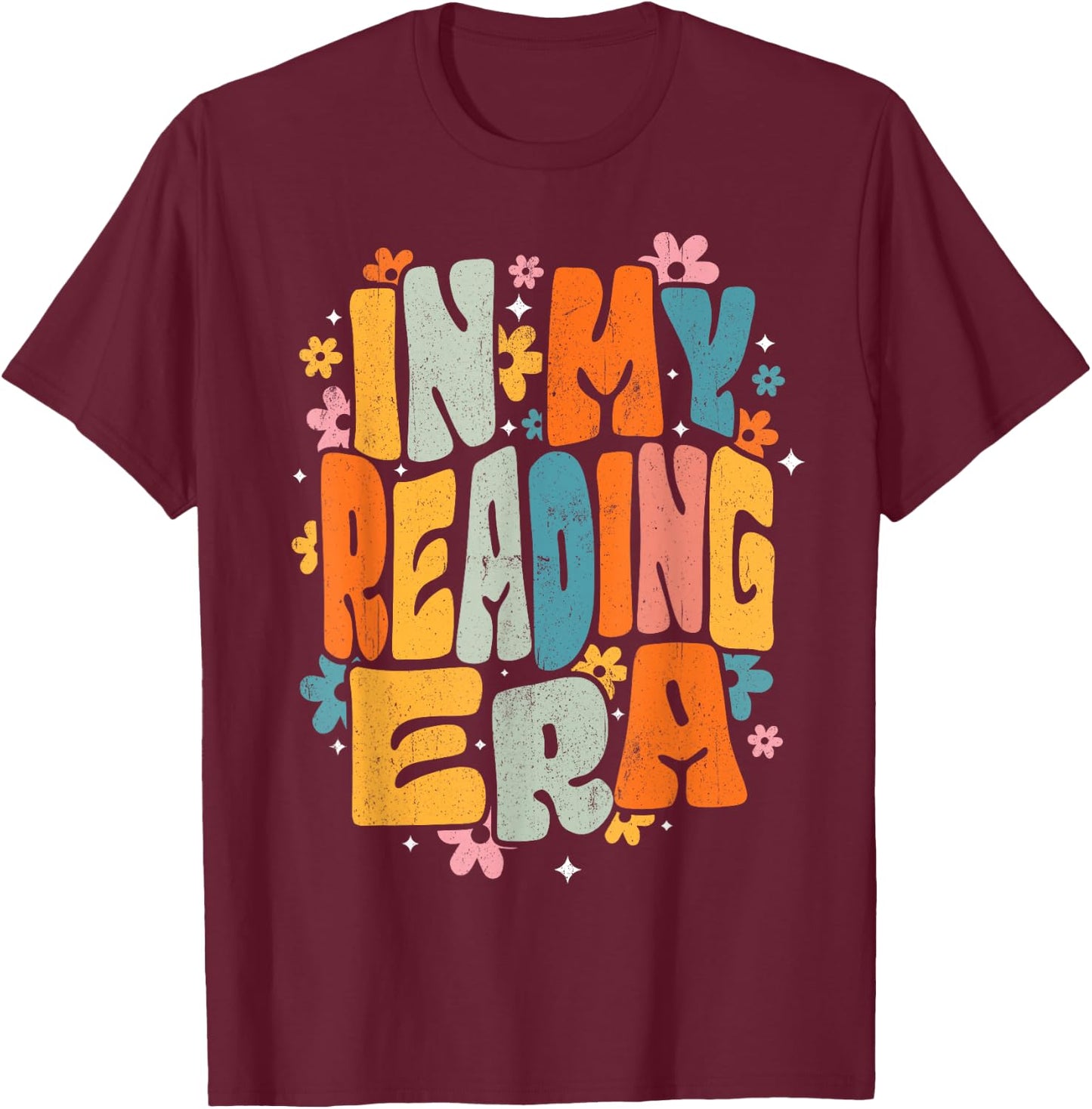 InGENIUS Reading Enthusiast Shirts & Gifts Groovy Reader Librarian Teacher Book Lover T-Shirt - T-Shirt | Maroon