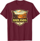 Badlands National Park Illustration Travel Retro Badge T-Shirt - T-Shirt | Maroon