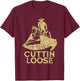 Cuttin Loose Loves Western Horse Riding Cowboy Cutting Horse T-Shirt - T-Shirt | Maroon