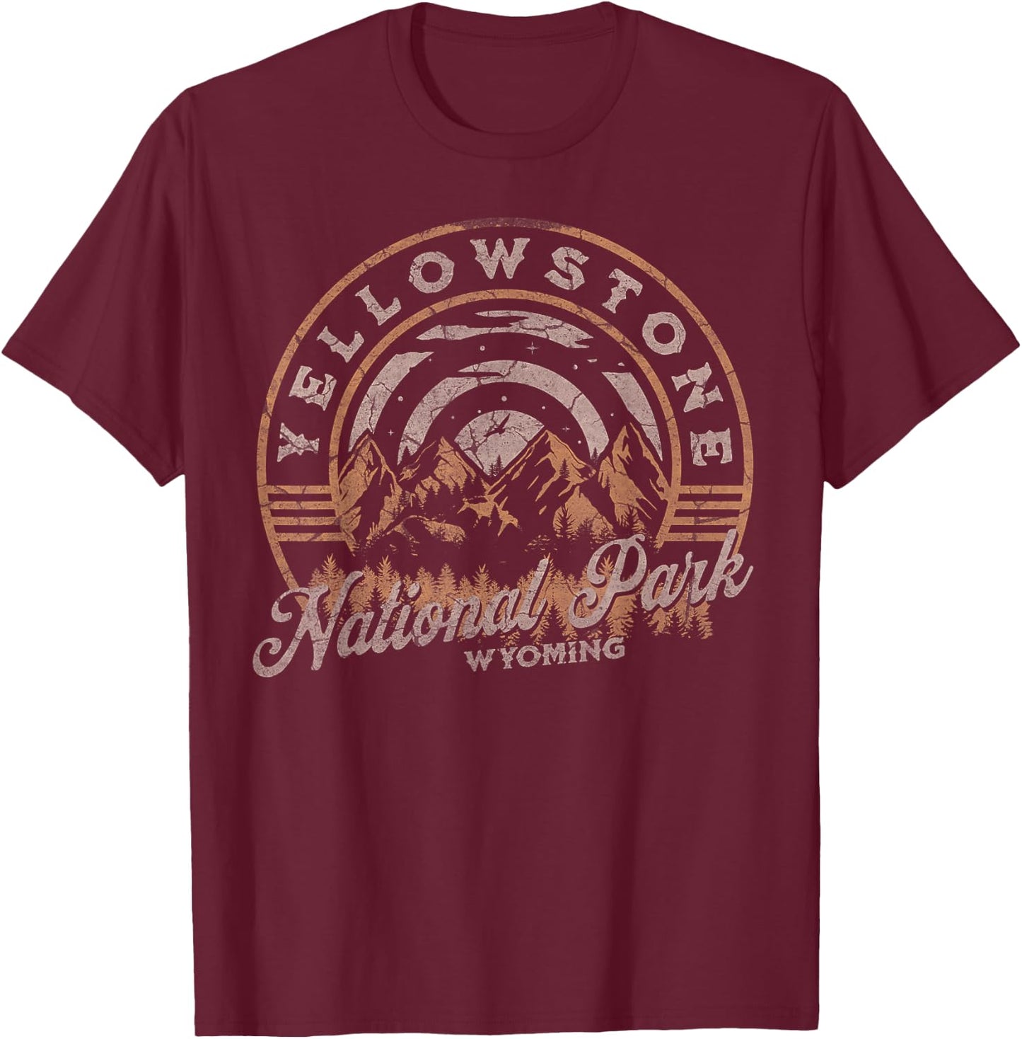 Yellowstone National Park T-Shirt - T-Shirt | Maroon