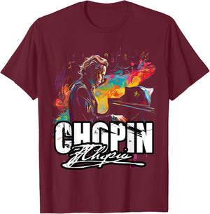 RhapsodyReveries Classical Music Piano Frederic Chopin T-Shirt - T-Shirt | Maroon