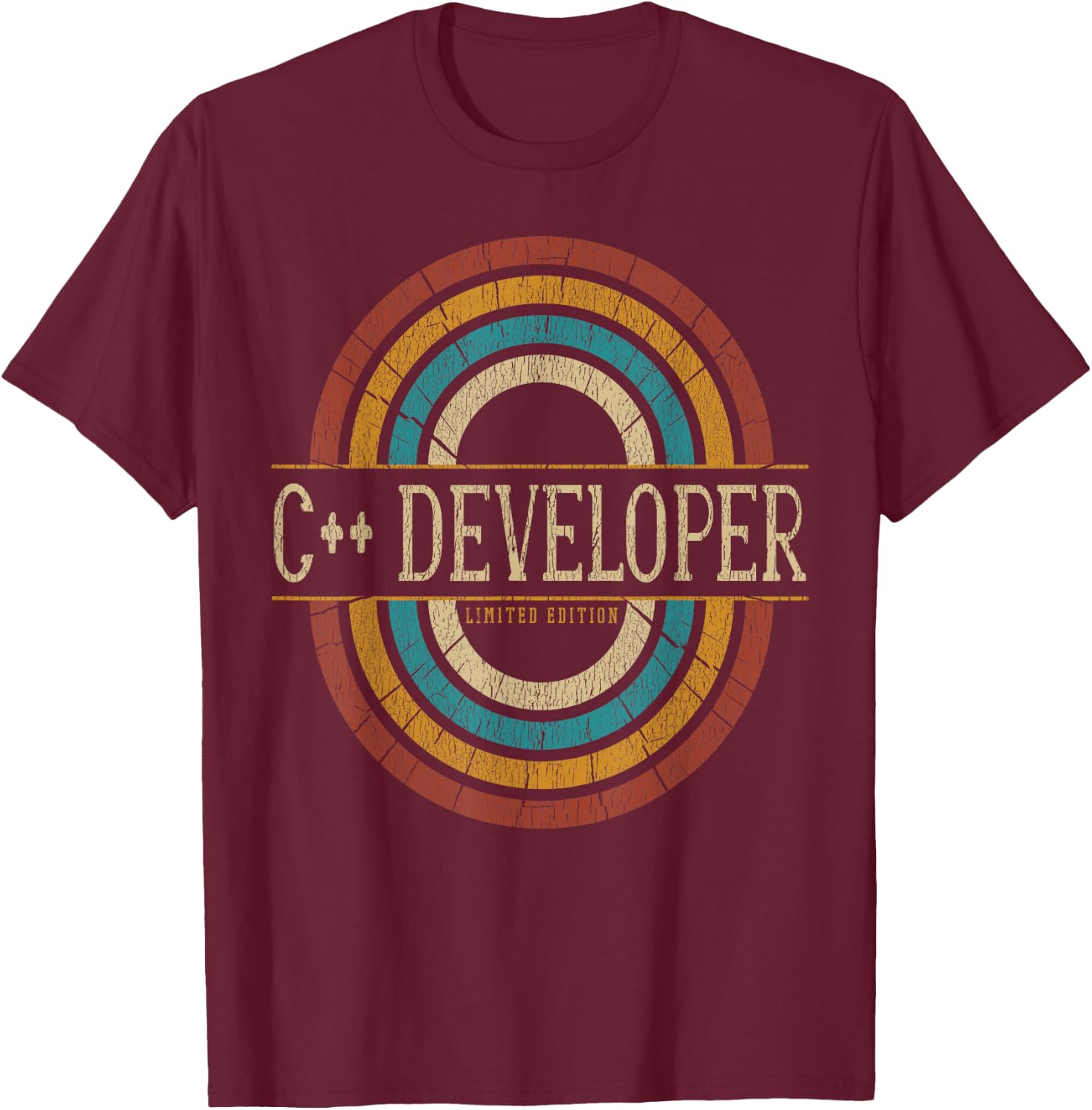C++ Developer Vintage Retro T-Shirt - T-Shirt | Maroon