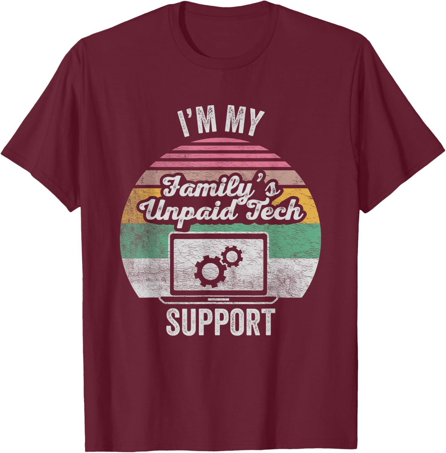 Funny Computer Nerd Engineer Vintage Technical Support Gift T-Shirt - T-Shirt | Maroon